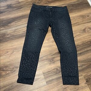 Victoria's Secret Black Patterned Skinny Jeans